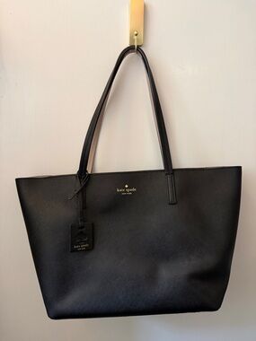 Kate Spade black leather tote